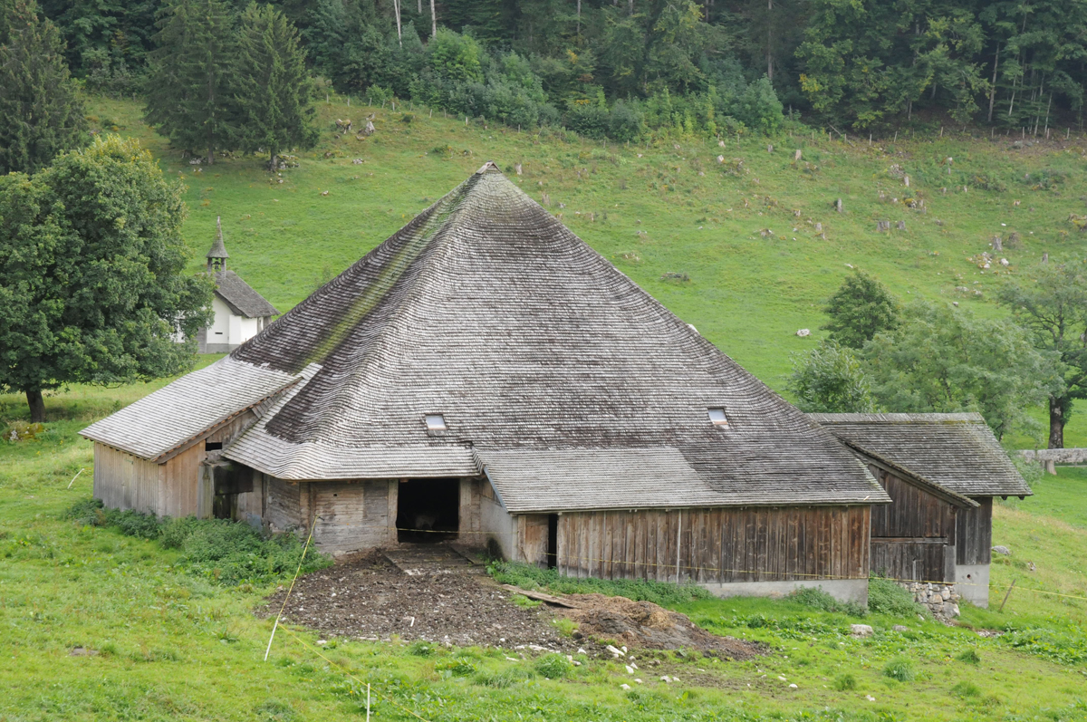 Die Alphütte von La Monse (Charmey), die älteste im Kanton bekannte Alphütte, wurde 1500 erbaut und 1618 erweitert, als der anfangs des 18. Jahrhunderts verlassene Weiler La Monse noch aus acht Wohnhäusern bestand. 