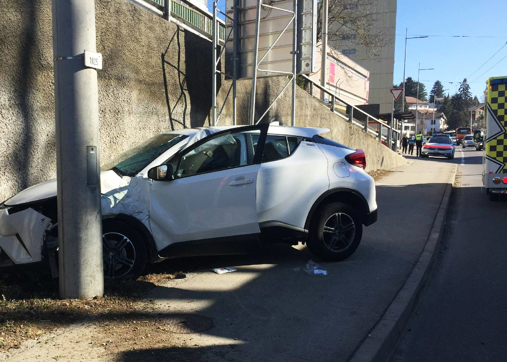 un accident  à Fribourg