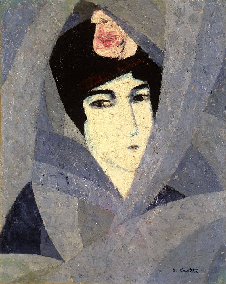 Jean Crotti, Frau mit Rose am Turban, 1914