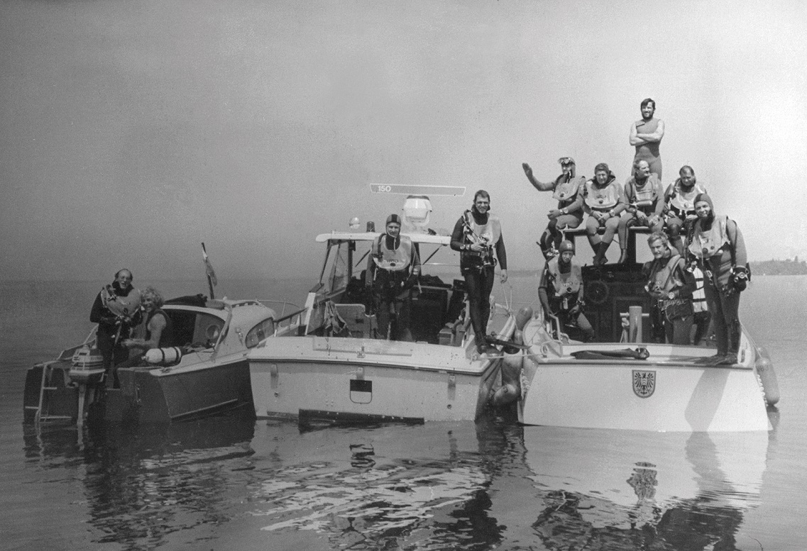 Stage de plongée à Estavayer-le-Lac, en juin 1980 / Taucherpraktikum in Estavayer-le-Lac, im Juni 1980