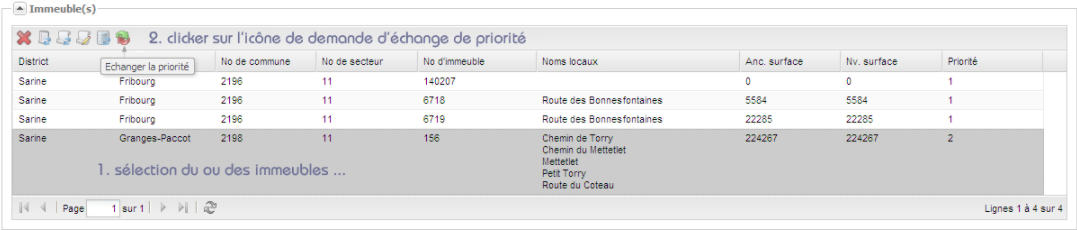 Echanges de priorité sur les immeubles