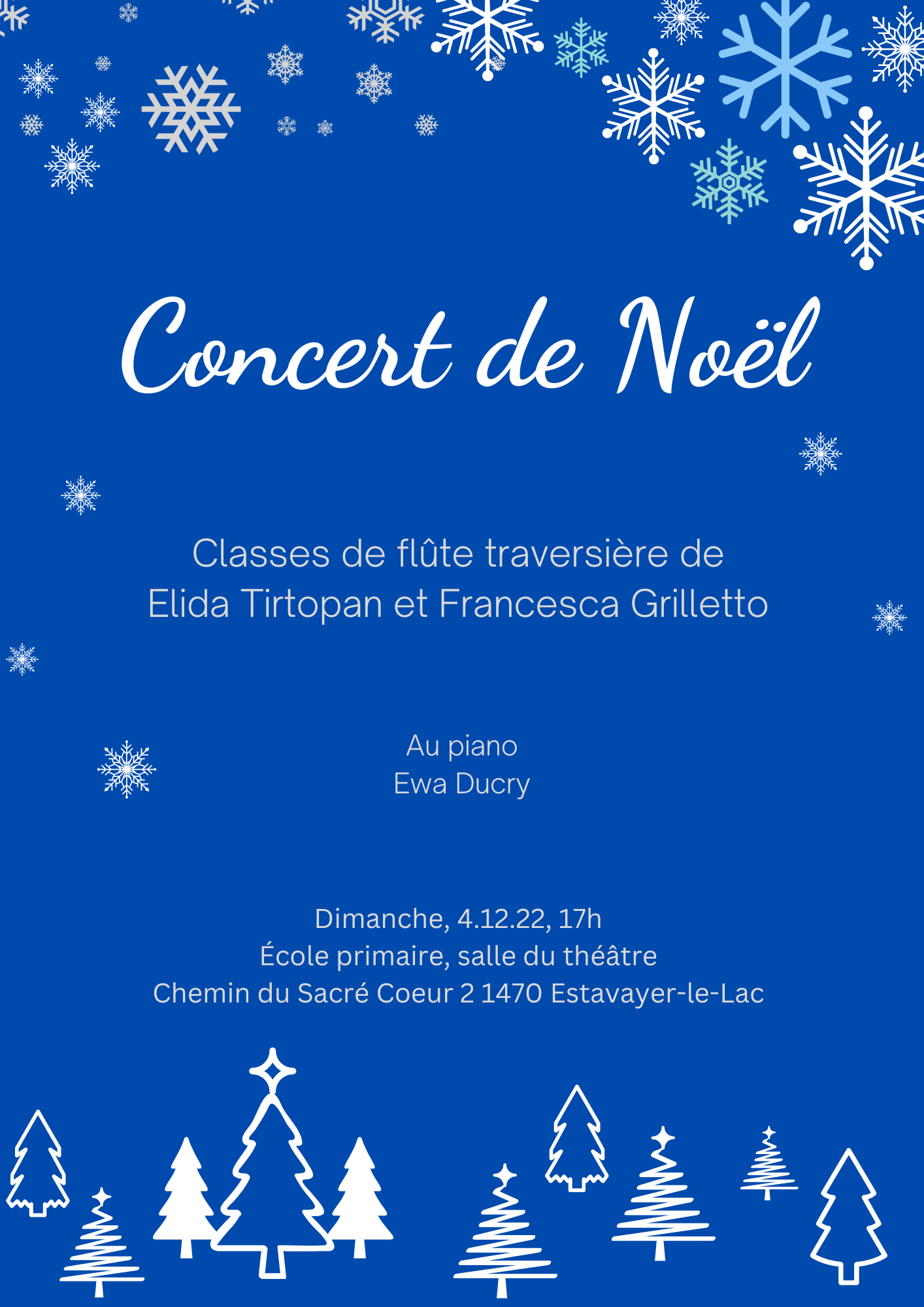 Flyer concert de Noël à Estavayer