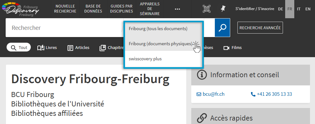 Nouvelle recherche « documents physiques »