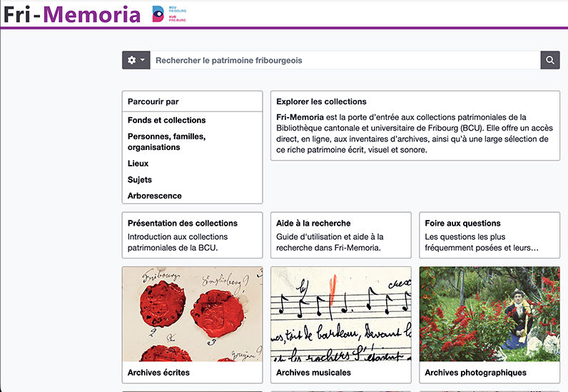Docuteam héberge la plateforme patrimoniale Fri-Memoria.