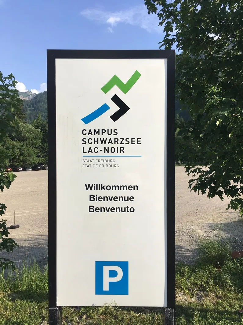 Willkommenstafel Campus Schwarzsee