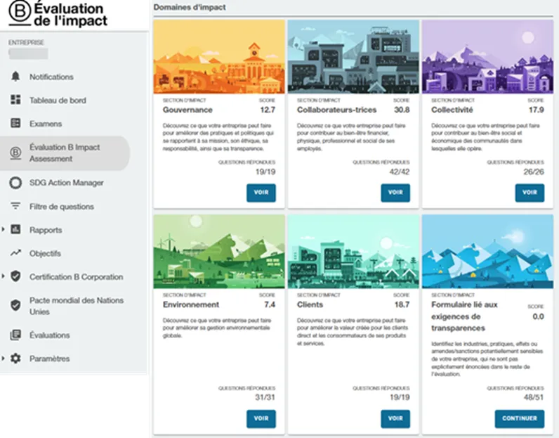 Aperçu de la page d'accueil - BIA 