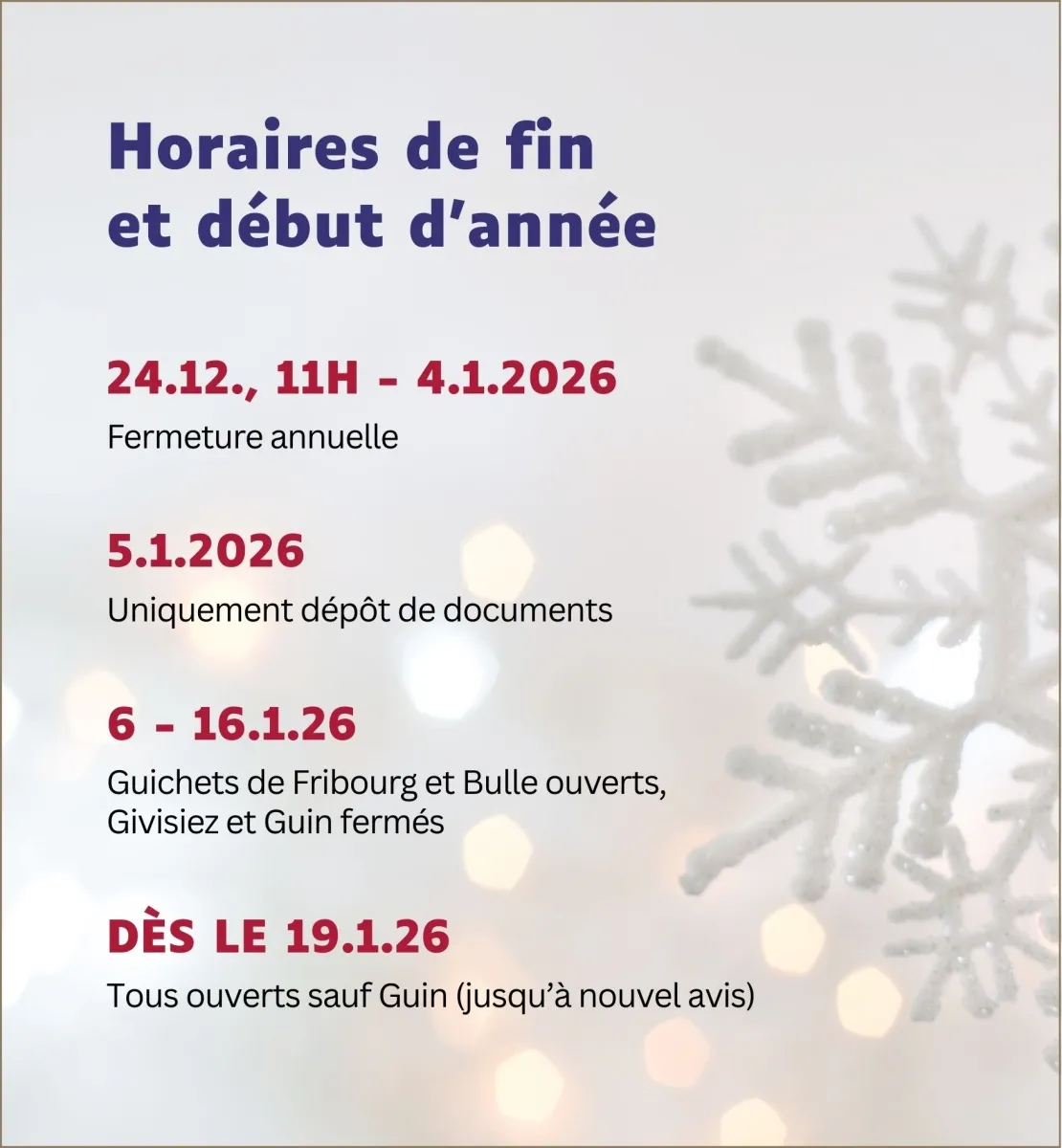 Horaires ouvertures FR