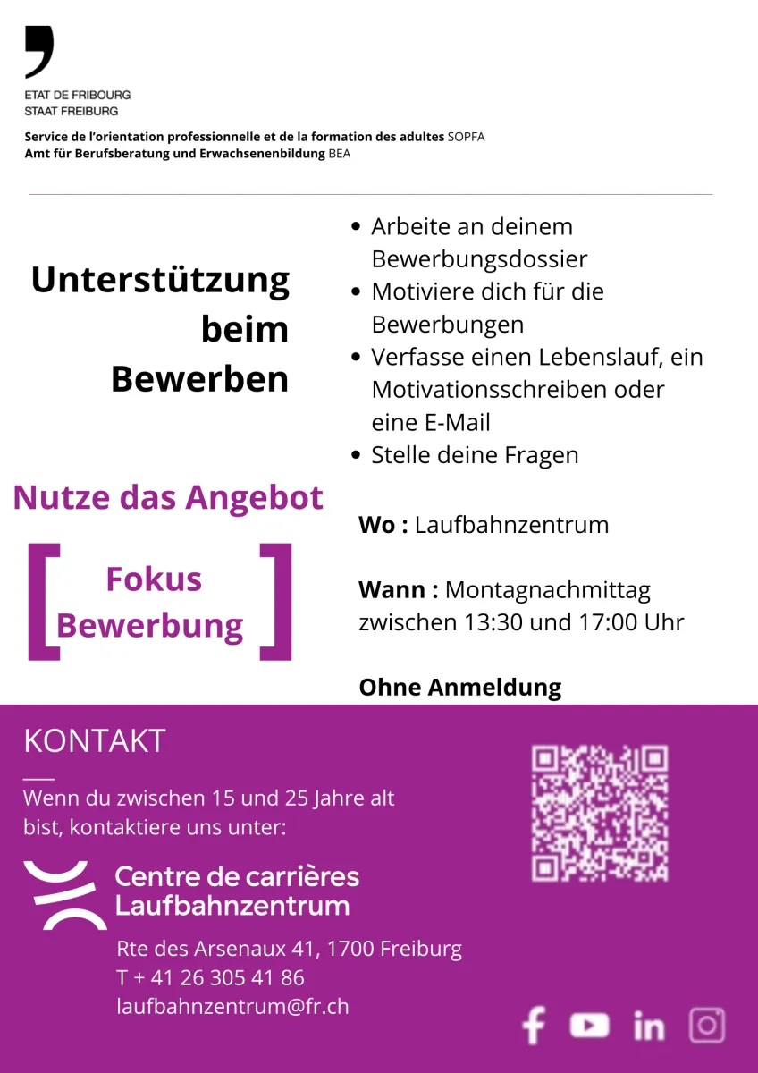 Flyer permanence focus bewerbung
