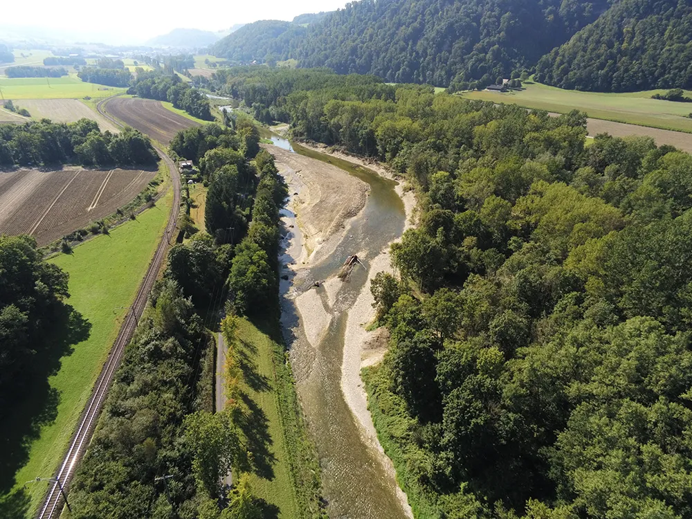 Revitalisation de la Broye, peu après les travaux en 2021
