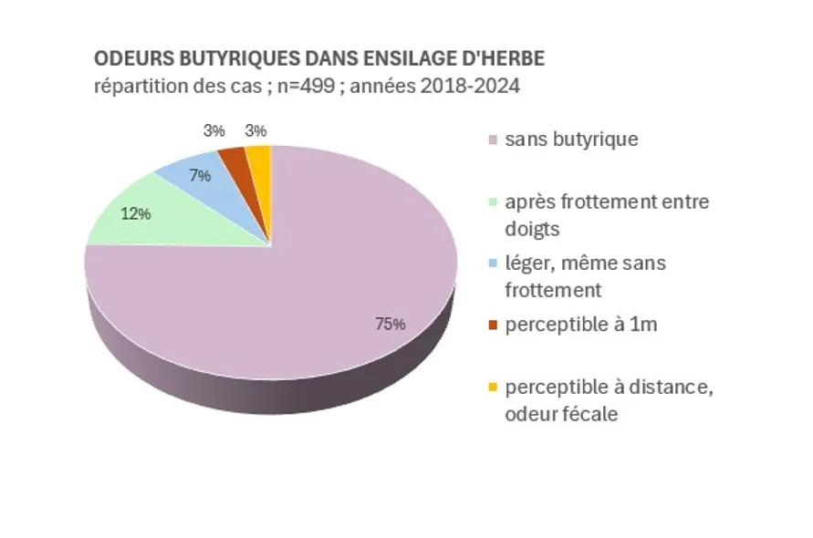 Odeurs butyriques dans ensilage d'herbe
