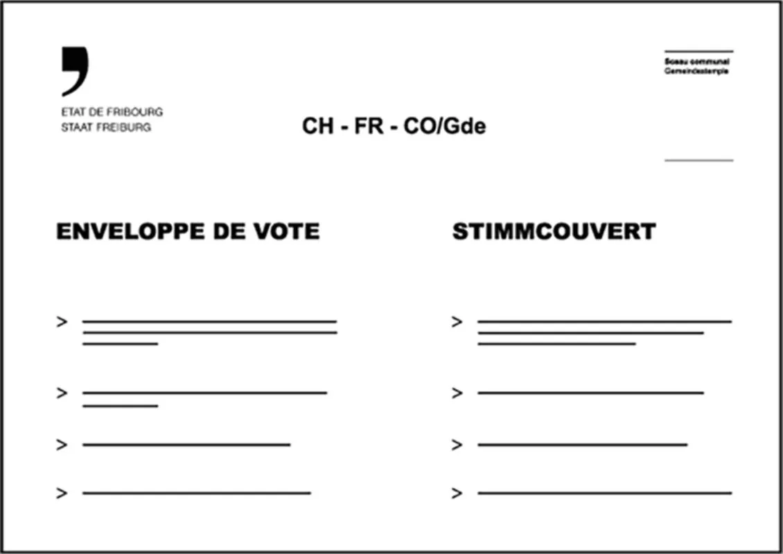 Stimmcouvert CH - FR - CO/Gde