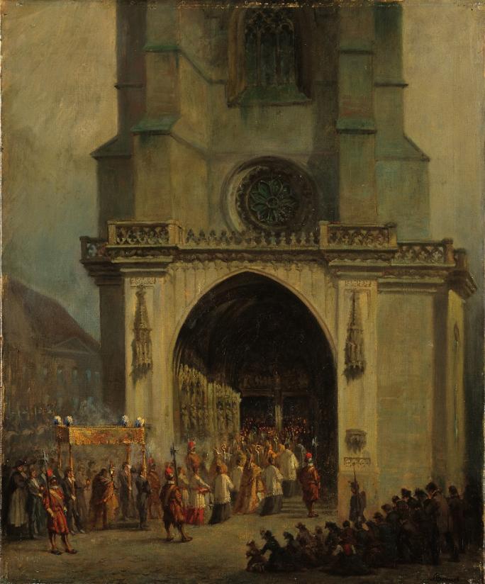 François Bonnet, Procession de la Fête Dieu, 2ème moitié du XIXe siècle