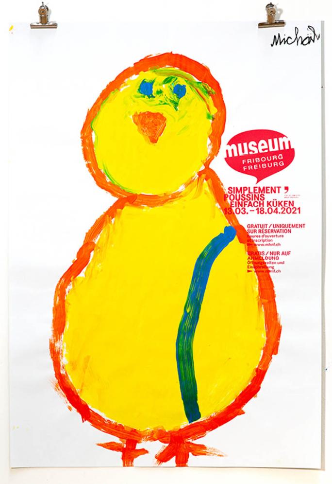 Une des affiches de l'exposition "Simplement Poussins"_97