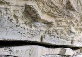 Erhaltene Sedimentstrukturen der Obere Meeresmolasse auf der rechten Seite der Saane zwischen Illens und Arconciel (GKB Nr. 80).