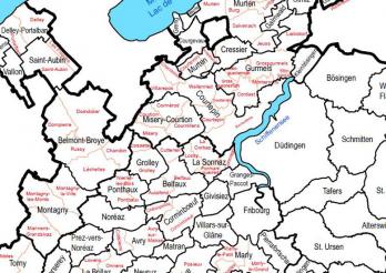 Carte - Communes et secteurs / Karte - Gemeinden und Sektoren