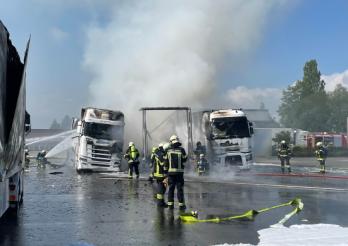 Incendie de camions à Domdidier 