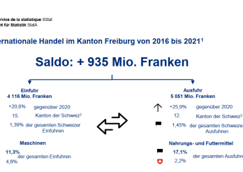 Infografik: Der internationale Handel im Kanton Freiburg von 2016 bis 2021
