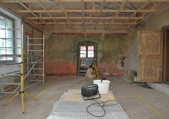 Bâtiment en cours de restauration, photo en intérieur