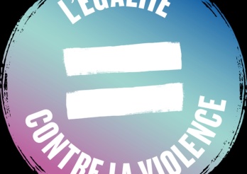 L'égalité contre la violence - Logo de la campagne nationale du Bureau fédéral de l'égalité entre femmes et hommes
