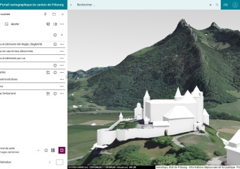 maps.fr.ch, le Château de Gruyères en 3D