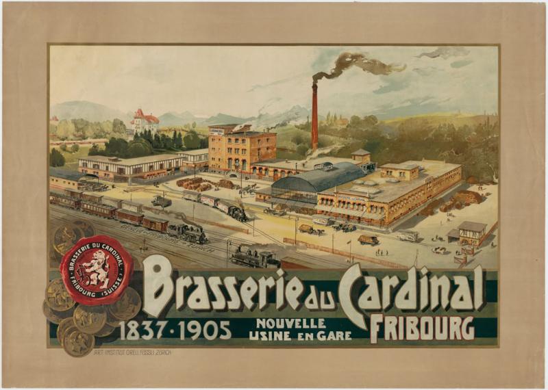 Brasserie du Cardinal, 1905. Bibliothèque cantonale et universitaire Fribourg. Collection d'affiches