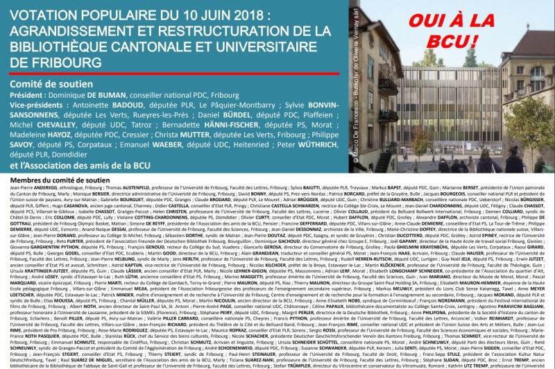 Comité de soutien de la Bibliothèque cantonale et universitaire Fribourg