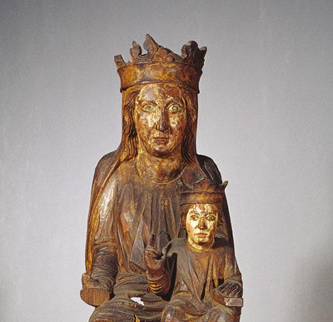 Vierge à l'Enfant d'Attalens, milieu du XIIIème, Inconnu Bois de tilleul avec fragments de polychromie ancienne