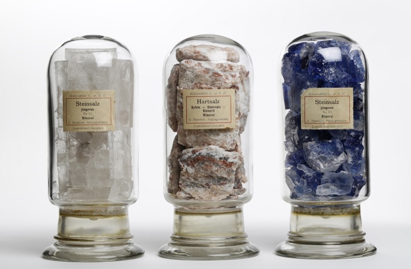 Collection Musée cantonal de géologie de Lausanne. Sels provenant de l’ancienne mine de Leopoldshall, Allemagne