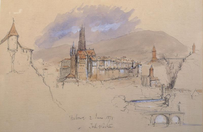 John Ruskin, Vue de Fribourg, 1871