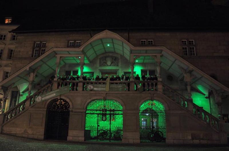 Das Rathaus in Grün