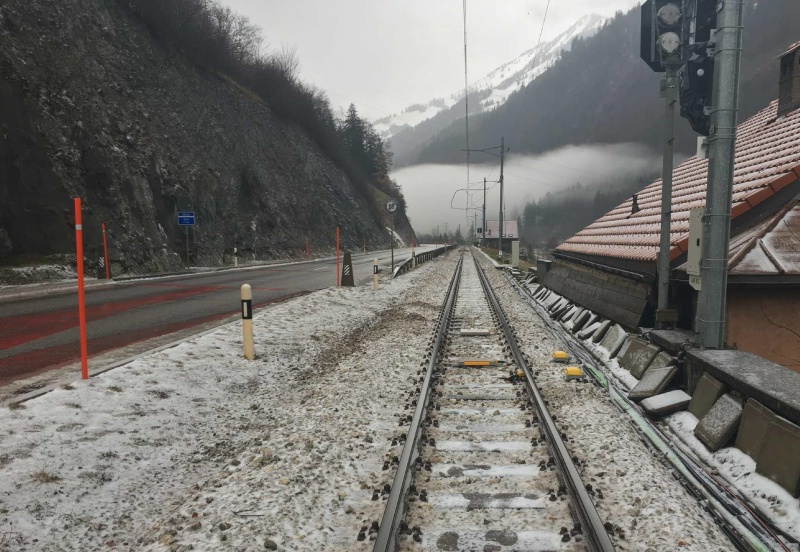 Dégâts sur la voie de chemin de fer à Montbovon