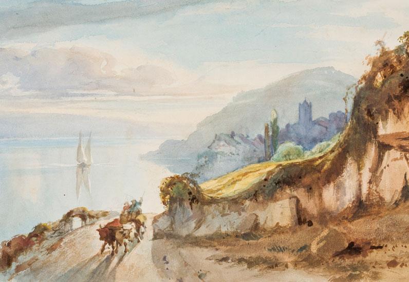 François Bonnet, Coucher de soleil sur le lac Léman, 1860-1880