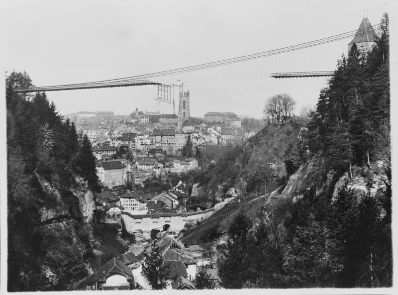 Effondrement du pont suspendu du Gottéron à Fribourg, 9 mai 1919
