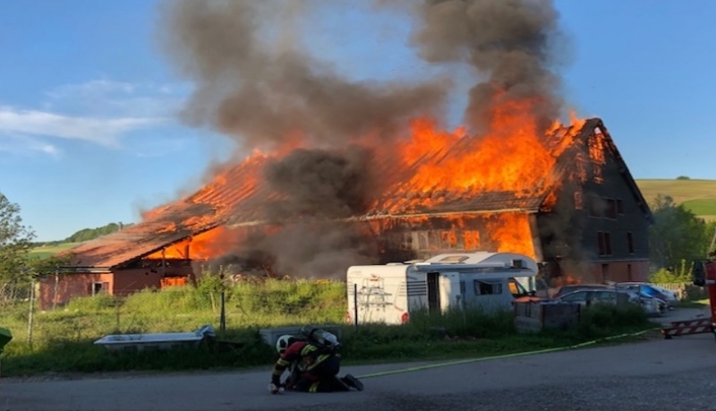 Grangettes - incendie d'une maison