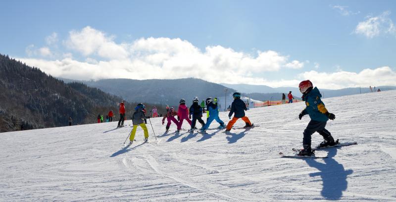 Photo d'enfants qui font du ski
