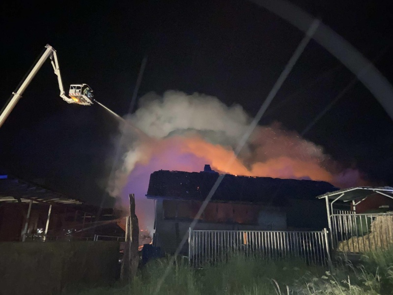 Incendie d'une grange à Cheiry