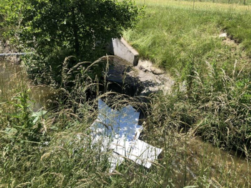Pollution du ruisseau de la Sonnaz à Belfaux / Verschmutzung des Sonnaz-Baches in Belfaux