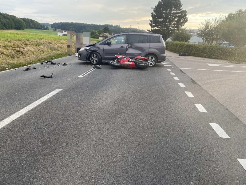 Un motocycliste blessé à Siviriez 