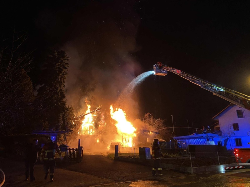 Incendie d'une maison à Lussy
