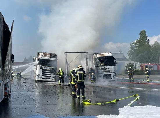 Incendie de camions à Domdidier 