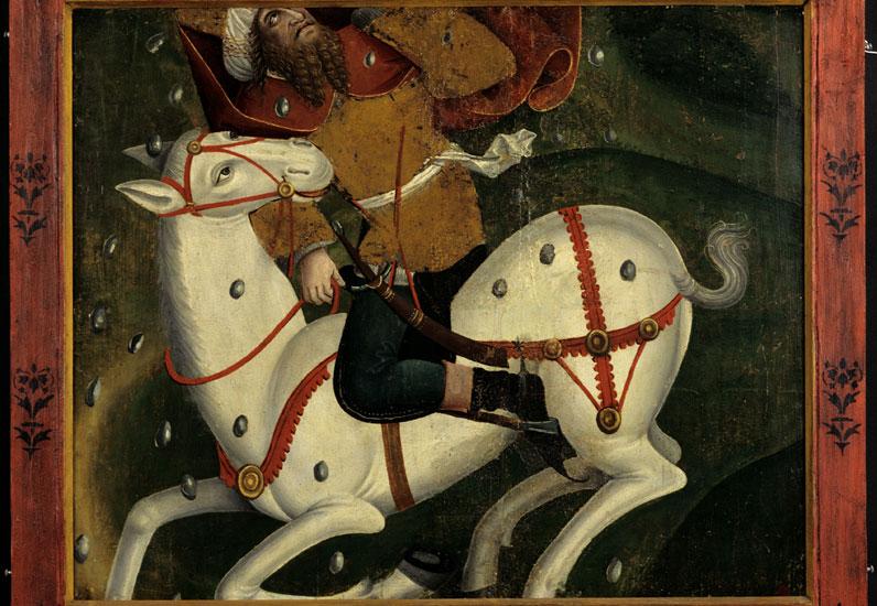 Inconnu, Roi amorite fuyant sous une grêle de pierres, vers 1480