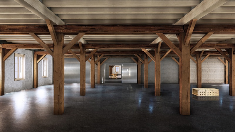 Projekt für das neue Naturhistorische Museum: Ausstellungssaal im ersten Stock