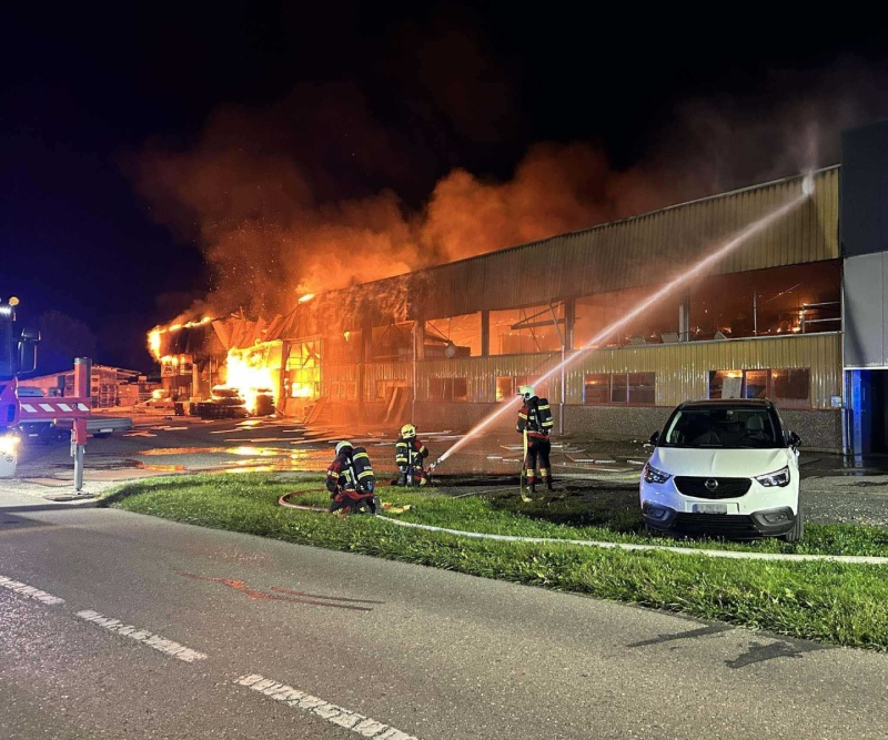 Incendie d'une entreprise à Murist