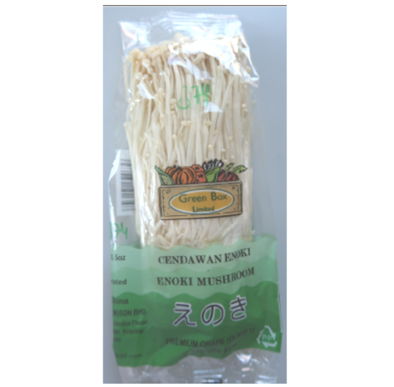 Abbildung der Verpackung Enoki Pilze der Marke Green Box Limited