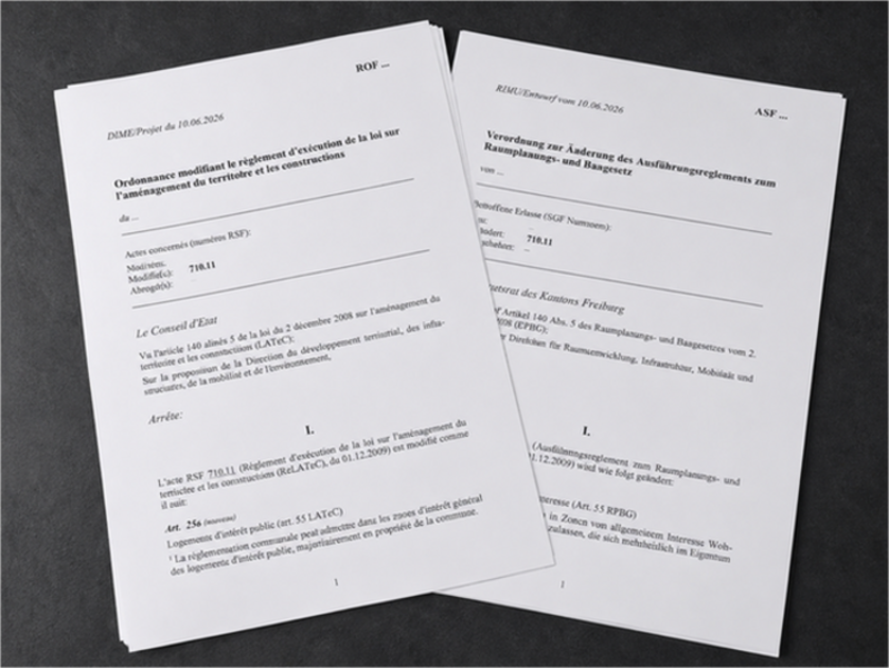 Verordnung zur Änderung des Reglements zum RPBG