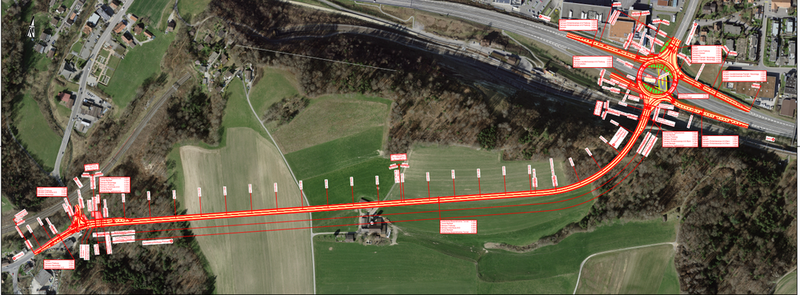 Projektplan des Chrummatt-Tunnels in Flamatt