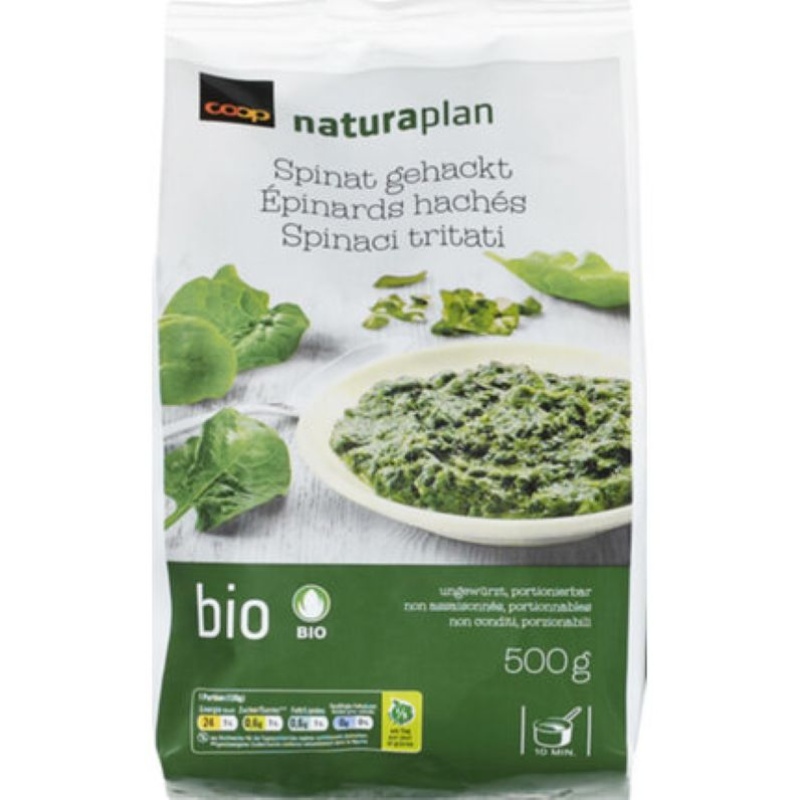 Naturaplan Bio Spinat gehackt, ungewürzt, 500 Gramm
